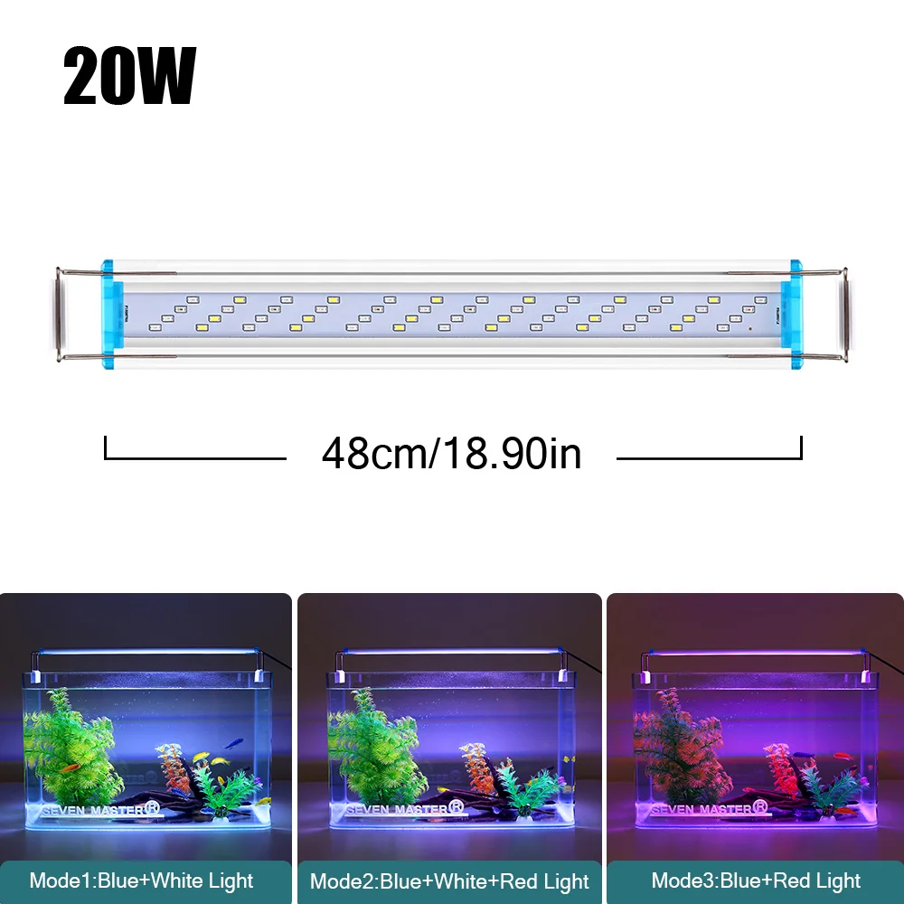 18~70CM Super Bright Lamp LED Aquarium Light For Aquatic Plant Fish Tank Extensible Clip Lamp 90~260V - Image 8