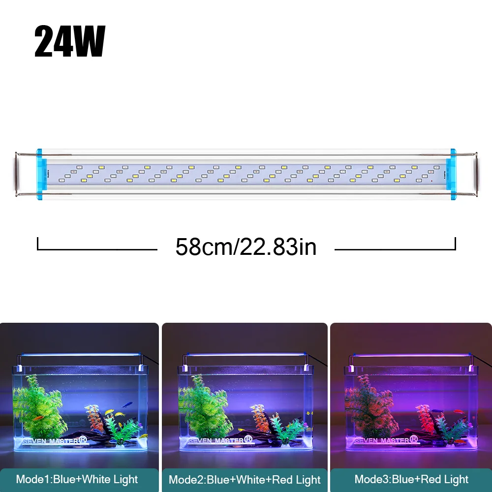 18~70CM Super Bright Lamp LED Aquarium Light For Aquatic Plant Fish Tank Extensible Clip Lamp 90~260V - Image 7