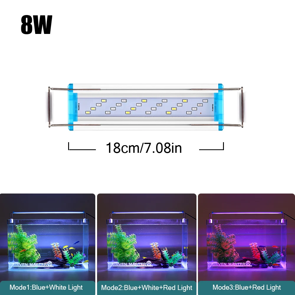 18~70CM Super Bright Lamp LED Aquarium Light For Aquatic Plant Fish Tank Extensible Clip Lamp 90~260V - Image 11