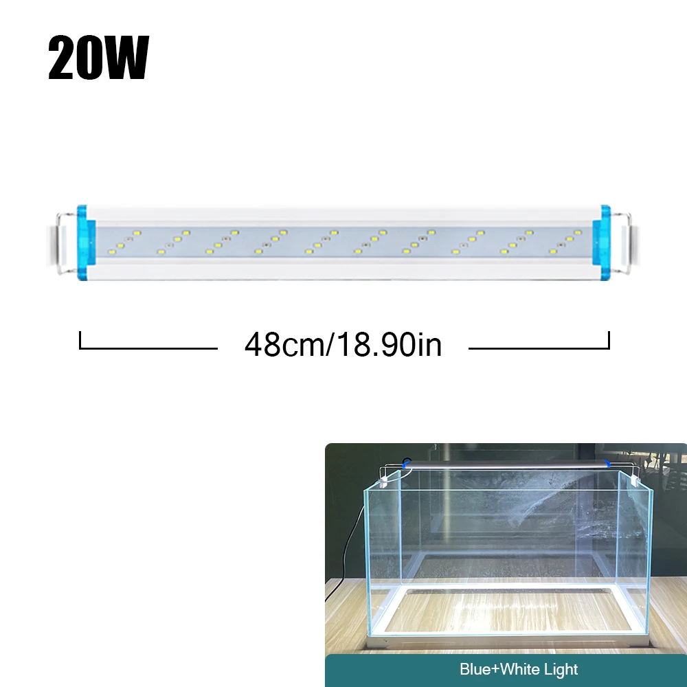 18~70CM Super Bright Lamp LED Aquarium Light For Aquatic Plant Fish Tank Extensible Clip Lamp 90~260V - Image 20