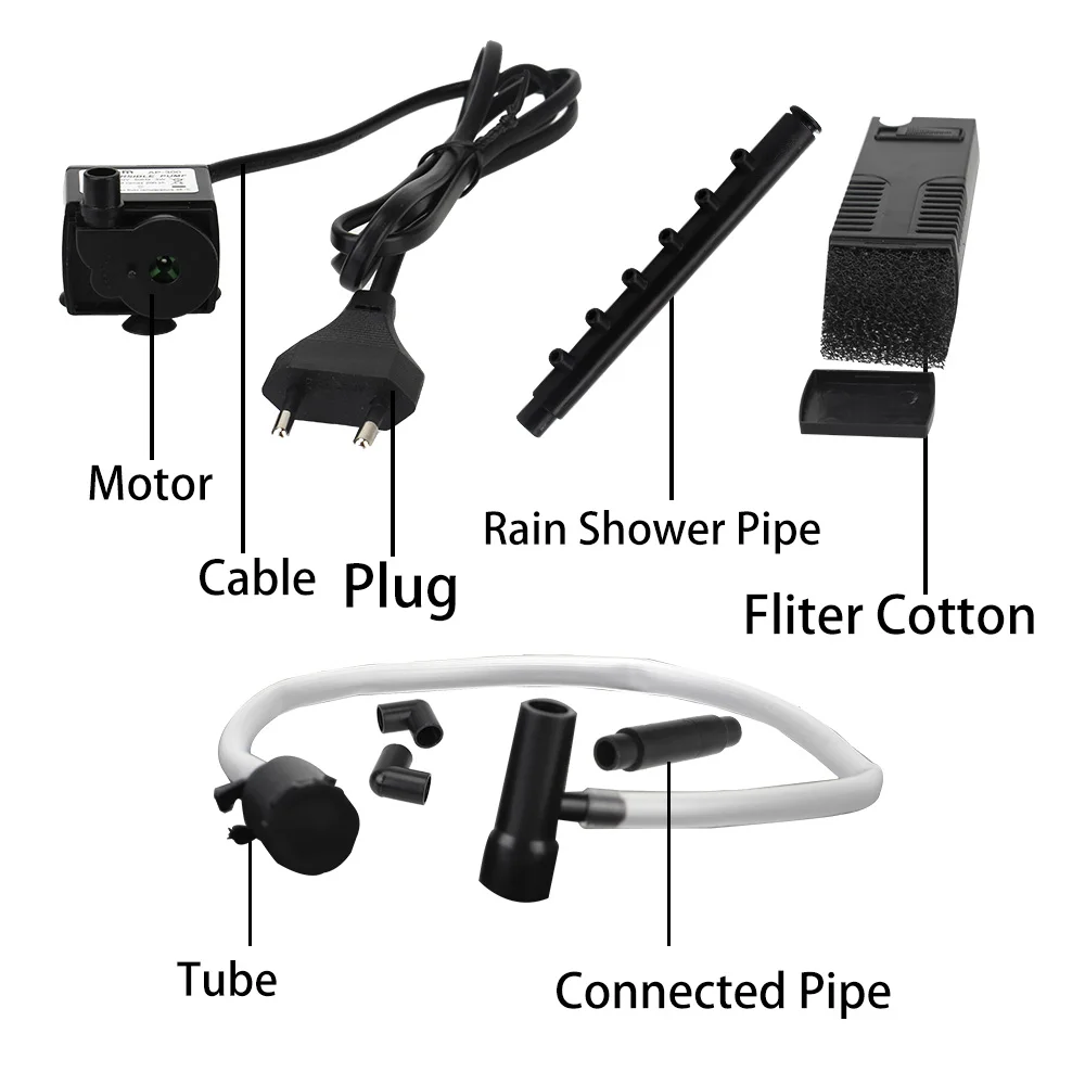Low Level Water Submersible Water Filter Pump Aquarium Fish Tank Oxygen Increasing Pump Turtle Tank Filter EU Plug - Image 2