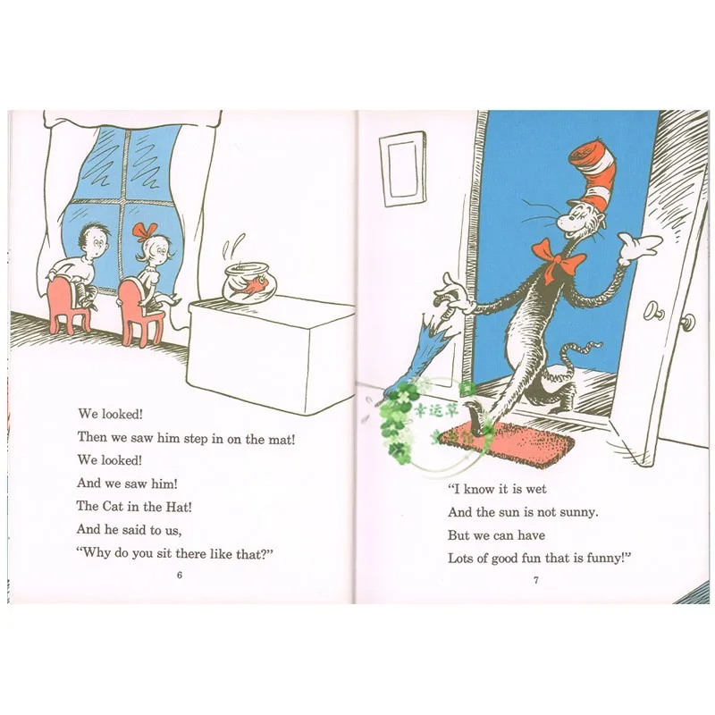 THE CAT IN THE HAT By Dr Seuss Cchildren Books Baby Learning Usa English Story Book for Kids Educational Toys - Image 2