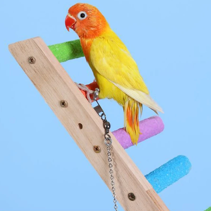 4/6/8 Step Bird Climbing Ladder Parrot Toy Ladder Bird Interaction Fun Climbing Toys Wooden Exercise Rack - Image 6