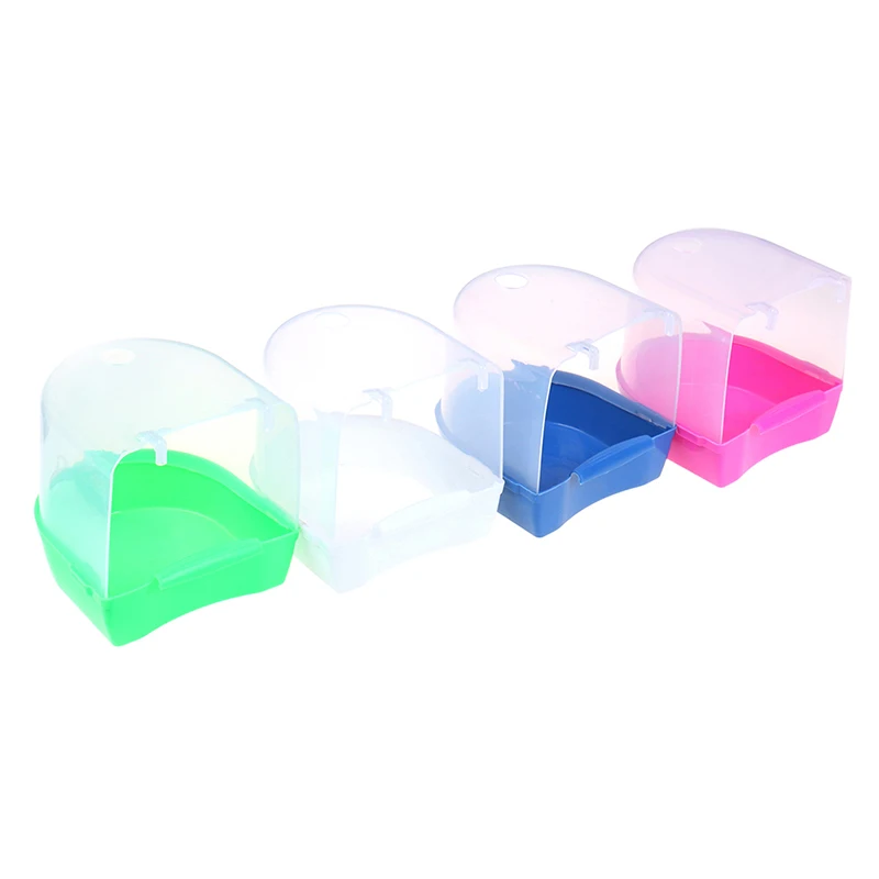 Plastic Bird Water Bath Box Bathtub Parrot For Parakeet Hanging Bowl - Image 4