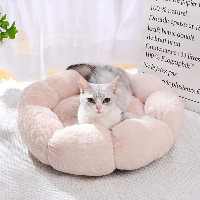 Flower Soft Cat Bed Sleeping Cat Mat Winter Warm Dog Bed for Small Dog Cushion Breathable Cat Cushion Thicken Dog House Pet Bed - Image 2