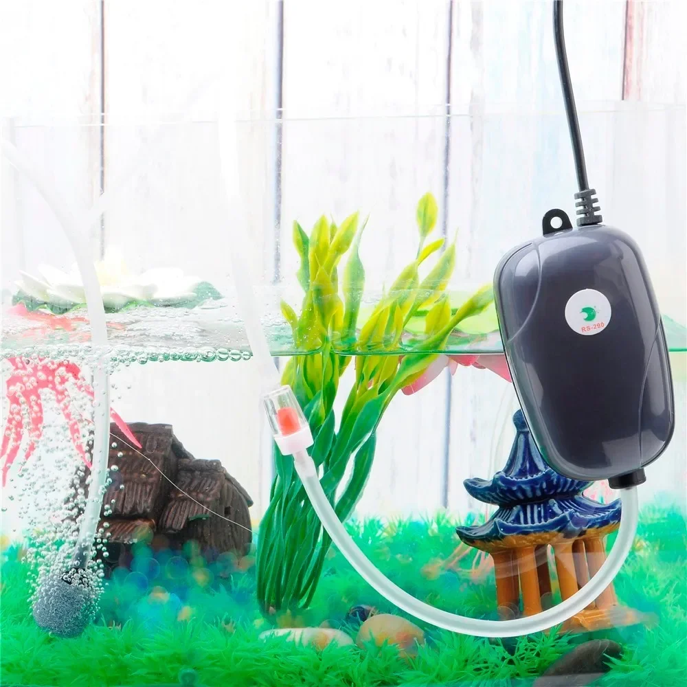 Aquarium Air Pump Fish Tank Mini Compressor Single Double Outlet with Check Valve Tube Aquatic Accessories 220V 3W 5W - Image 4