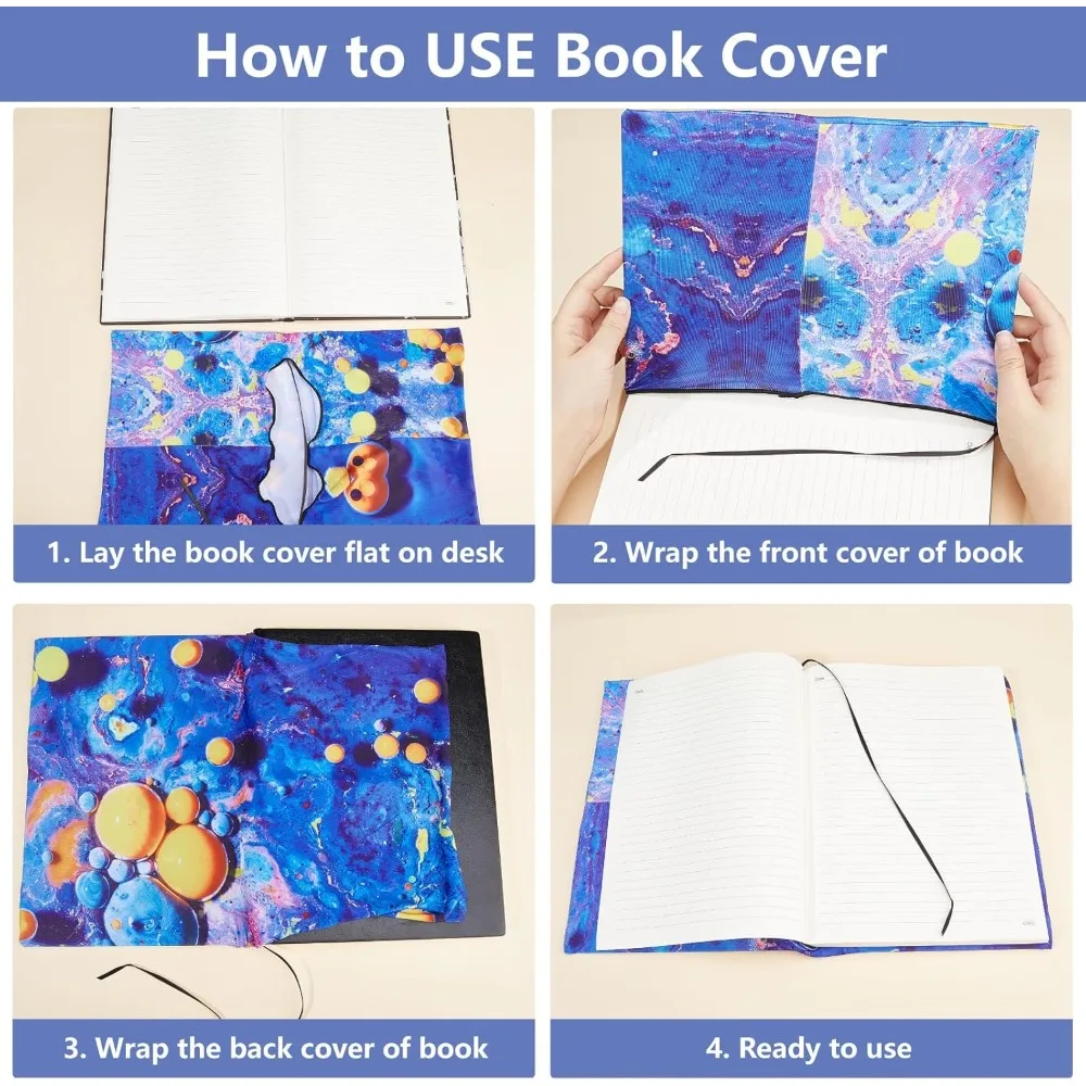 Hummingbird Stretchable Book Cover Flower Washable Reusable Large Nylon Book Protector Elastic Notebook Wraps Suitable - Image 4