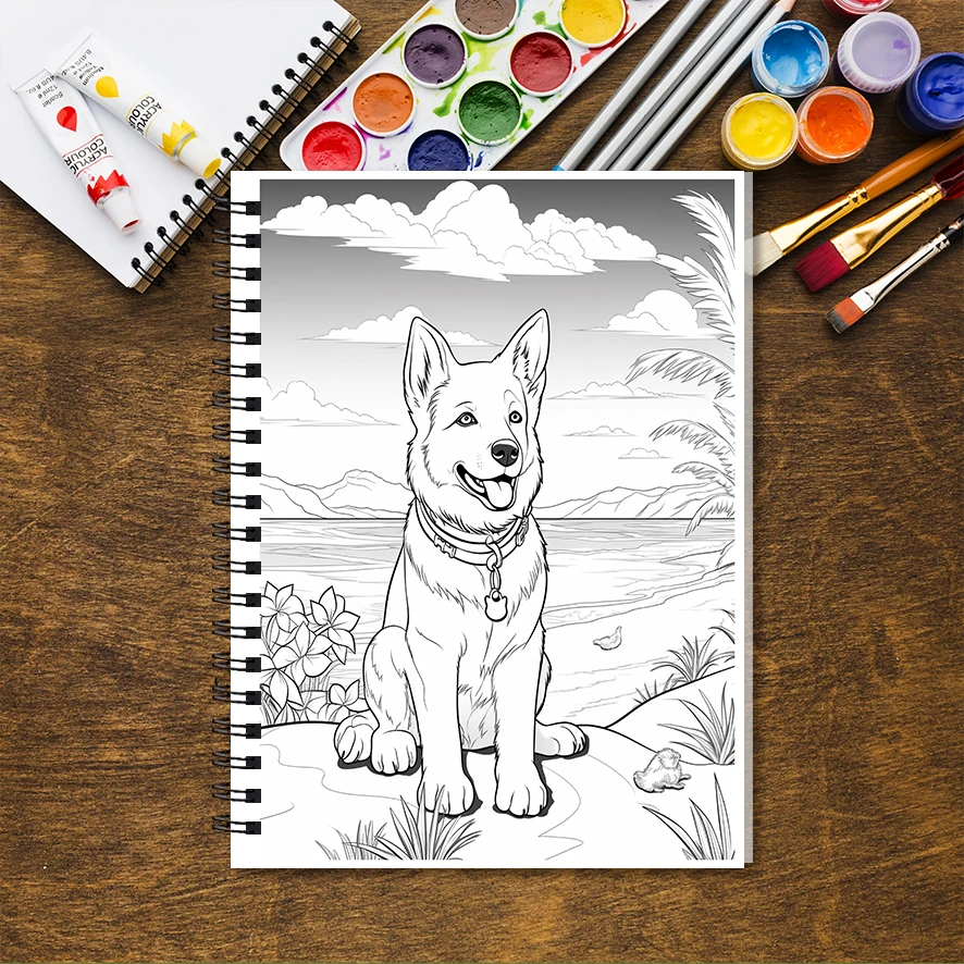 Lively Dogs Adult Coloring Book - 8.3x 11.2 Inch 32 Page Coloring Book - Helps Reduce Stress and Ease Emotions - Image 4