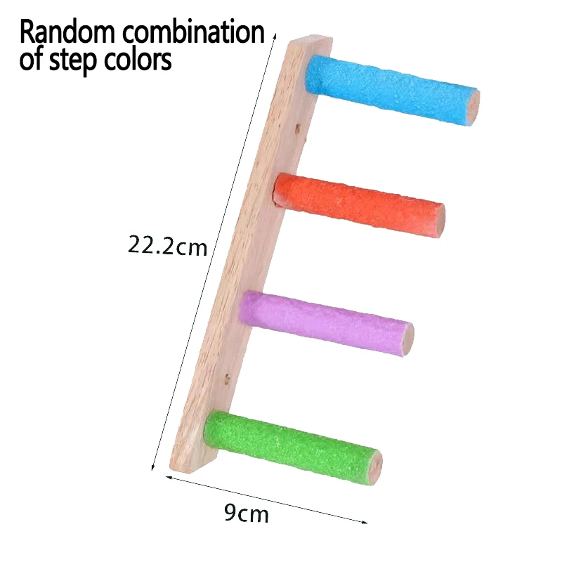 4/6/8 Step Bird Climbing Ladder Parrot Toy Ladder Bird Interaction Fun Climbing Toys Wooden Exercise Rack - Image 9