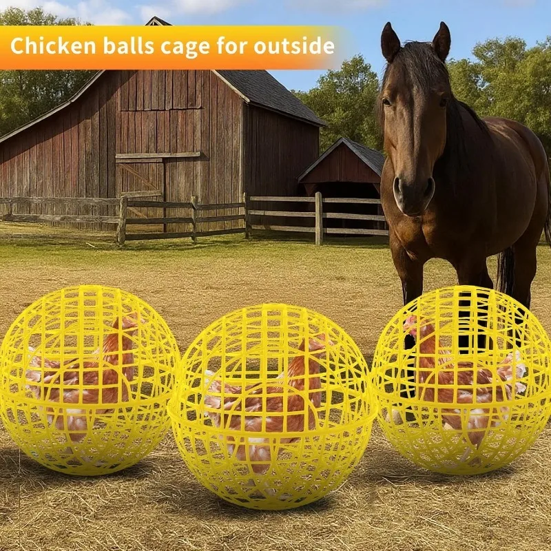 30cm Yellow Cage Movable Plastic Rolling Ball, Suitable for Birds Outdoor Farms Portable Round Safety, and Can Prevent Dog Bites - Image 5