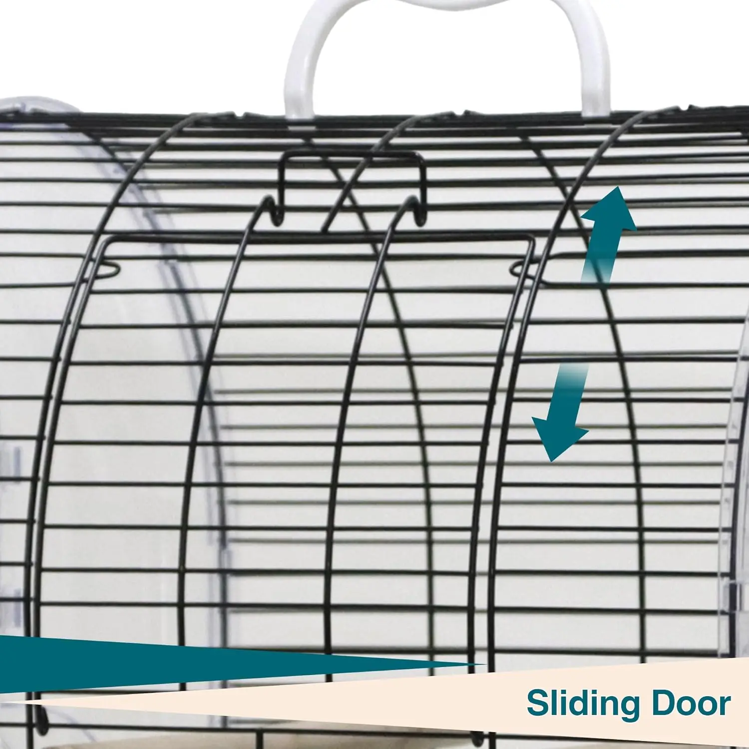 Portable Bird Cage Carrier, Travel Parrot Cage with 2 Perches, 2 Food Bowls and Tray Metal Parakeet Cages for Cockatiels - Image 5