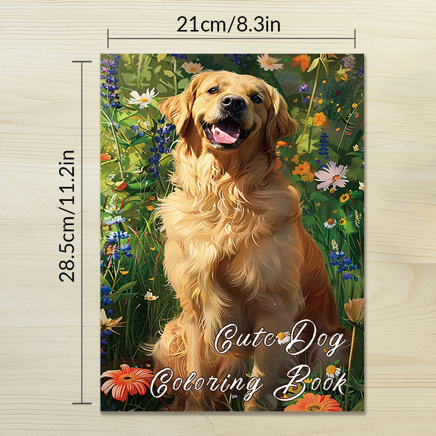 Lively Dogs Adult Coloring Book - 8.3x 11.2 Inch 32 Page Coloring Book - Helps Reduce Stress and Ease Emotions - Image 2