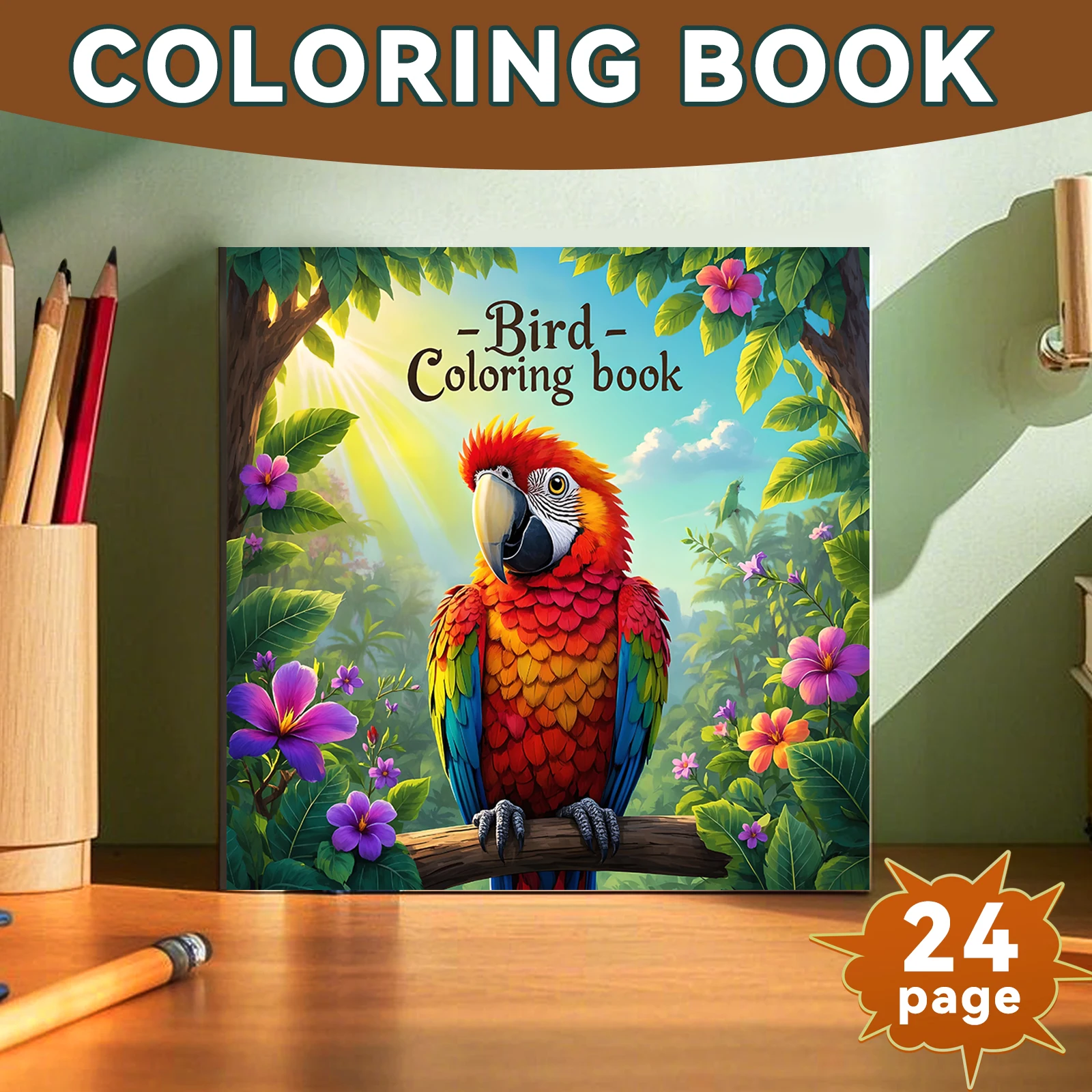 Bird Coloring Book Children's Educational Relaxation Gift Happy Growth Learn While Painting Adult Stress Relief Relaxtion Book - Image 2