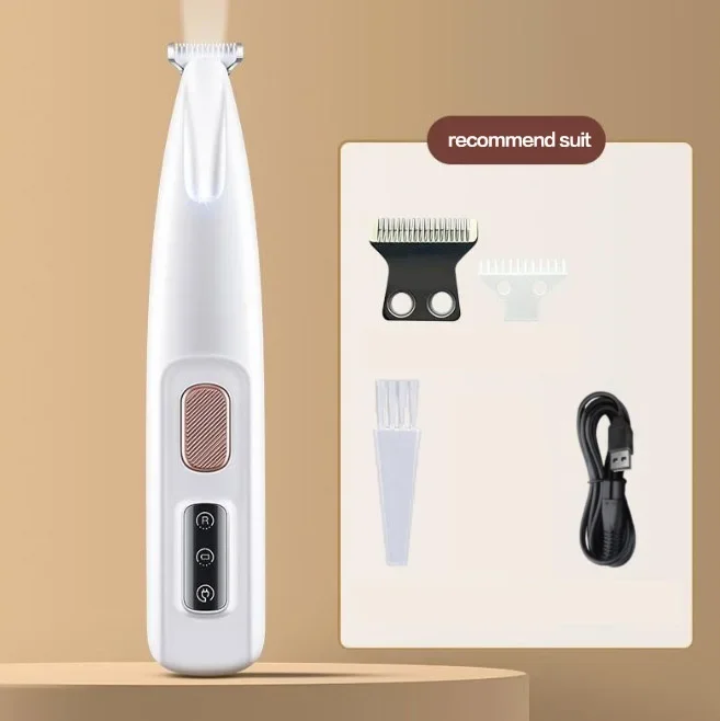 New Dog Paw Trimmer with LED Light Fully Waterproof Pet Hair Trimmer with LED Display Dog Clippers for Grooming 18mm Widen Blade - Image 11