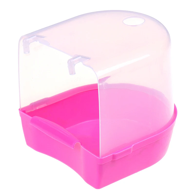 Plastic Bird Water Bath Box Bathtub Parrot For Parakeet Hanging Bowl - Image 9