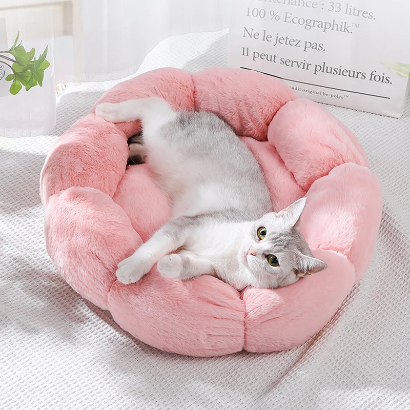 Flower Soft Cat Bed Sleeping Cat Mat Winter Warm Dog Bed for Small Dog Cushion Breathable Cat Cushion Thicken Dog House Pet Bed - Image 3