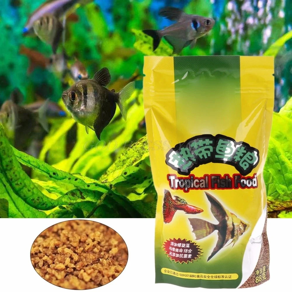 Aquarium Tank Tropical Fish Food Small Fish Feed Grain 88g Delicious Food Especially for Guppy Lantern Fish 1 Bag - Image 2