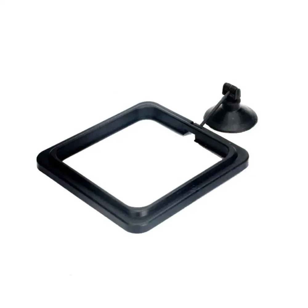 Black Color Aquarium Feeding Ring Fish Tank Floating Food Tray Feeder Square Circle Accessory Fish Food Feeder Suction Cup - Image 8