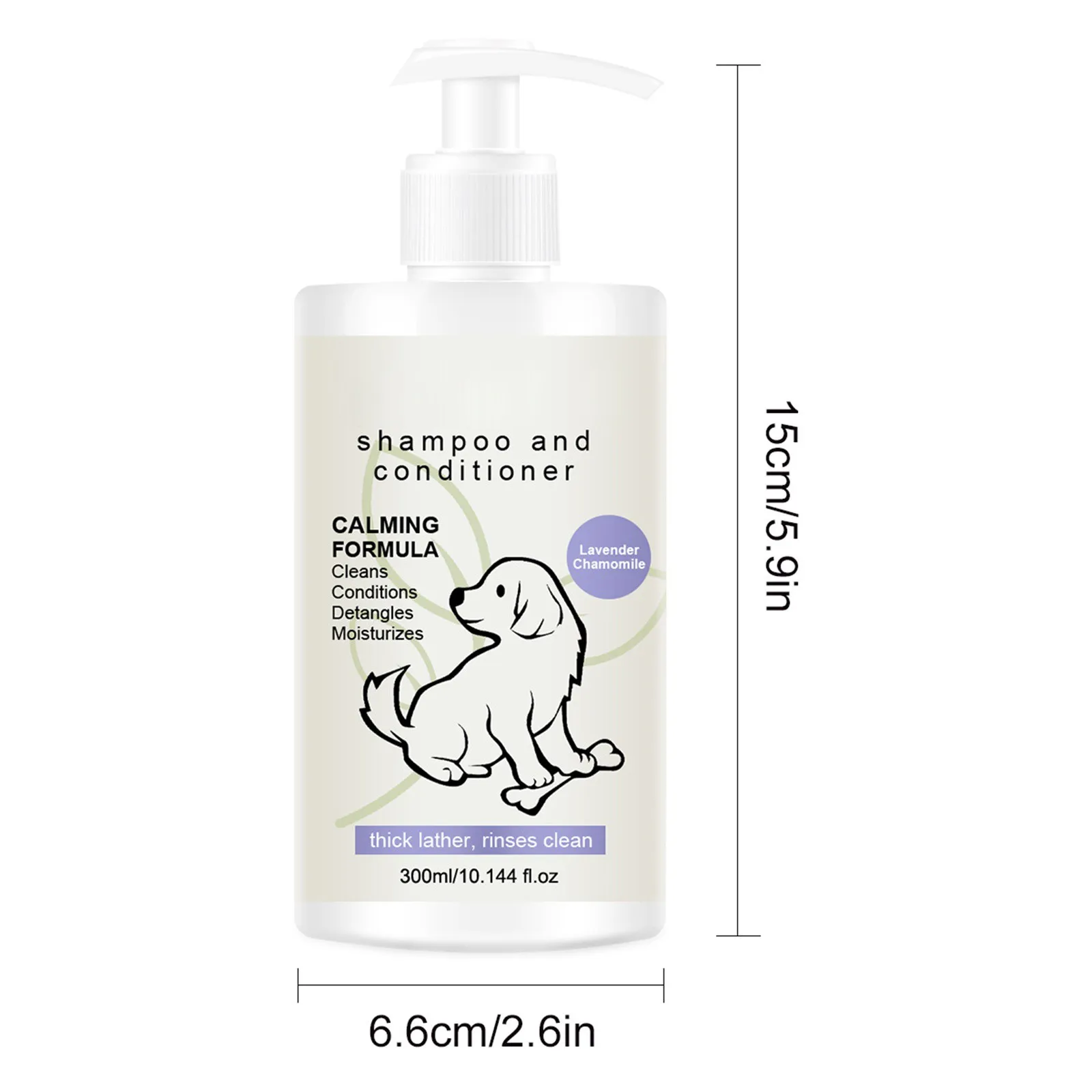 4-in-1 Calming Dog Shampoo Cleanses Conditions Smoothes Moisturizes with Lavender Chamomile Pet Friendly Cleanning Product - Image 6