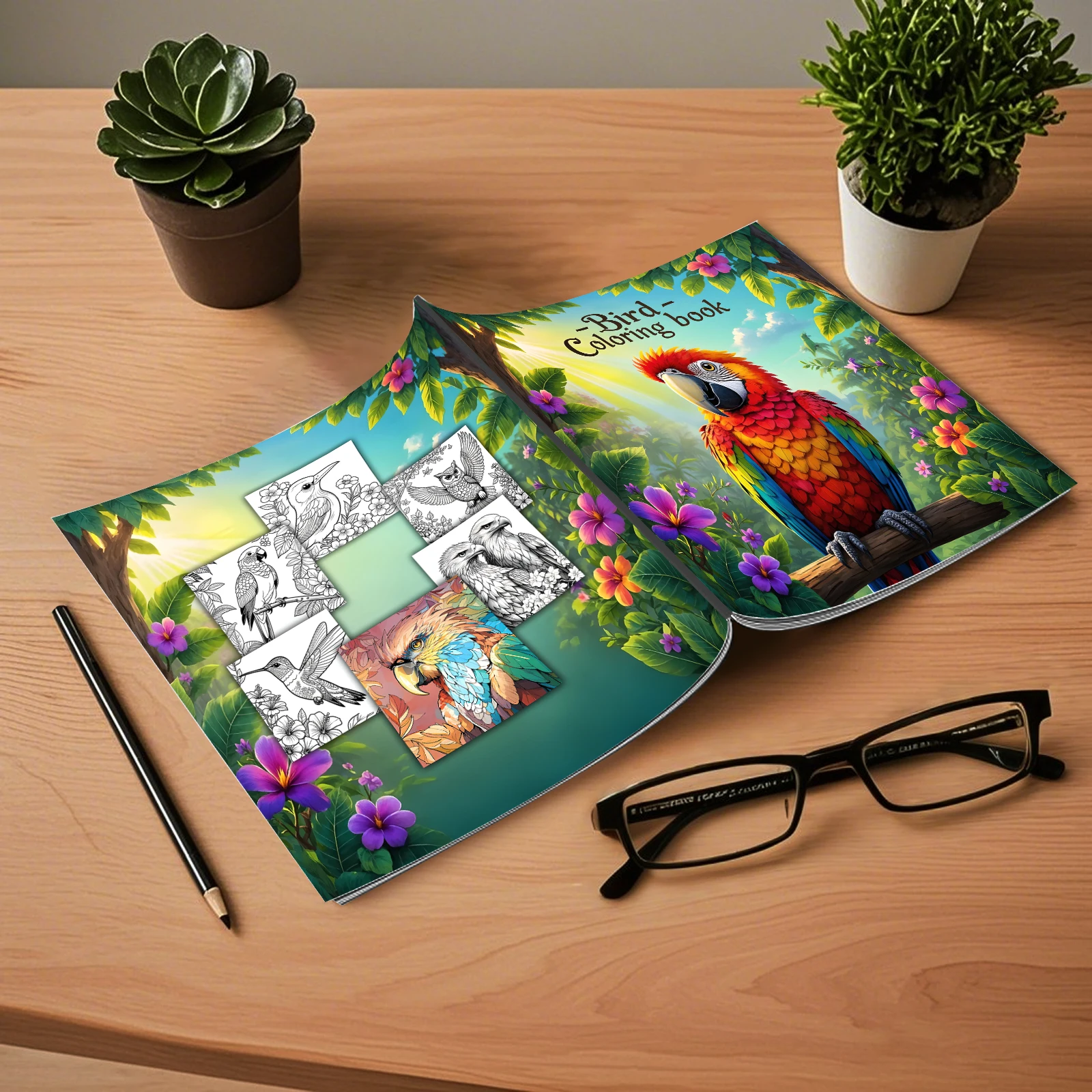 Bird Coloring Book Children's Educational Relaxation Gift Happy Growth Learn While Painting Adult Stress Relief Relaxtion Book - Image 4