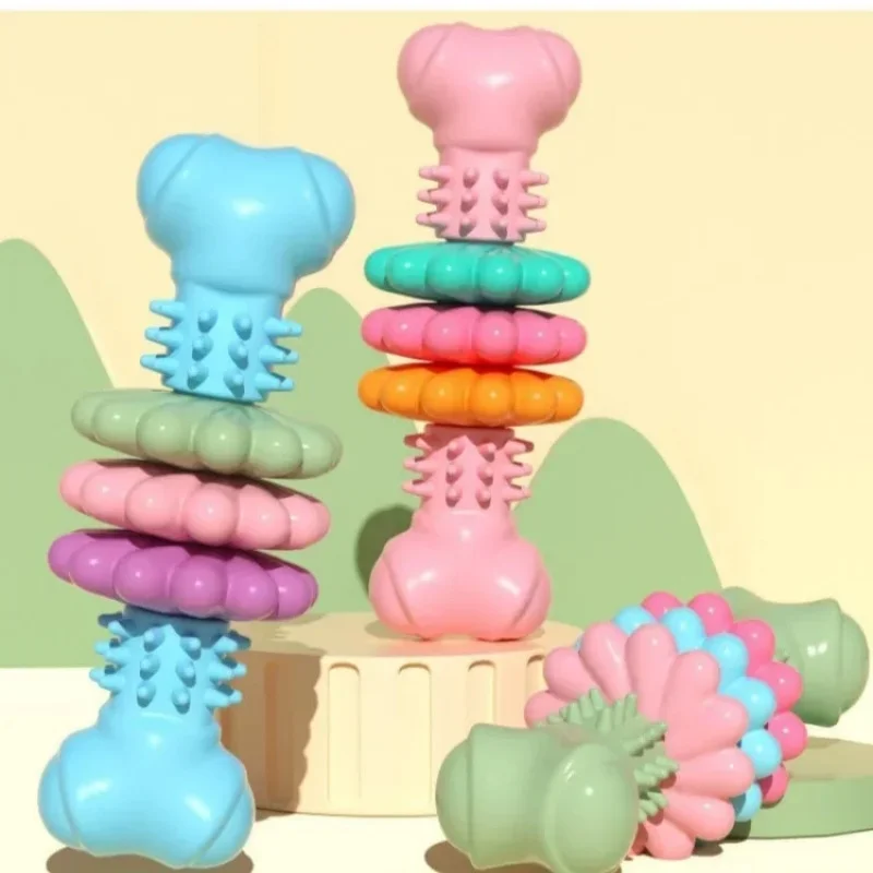 Pet Toys Dog Chew Meaty Bone Toys TPR Bone Type Multi-meat Pieces Bite Bite Resistant Teeth Toy Set Dog Bone Toy Supplies - Image 3