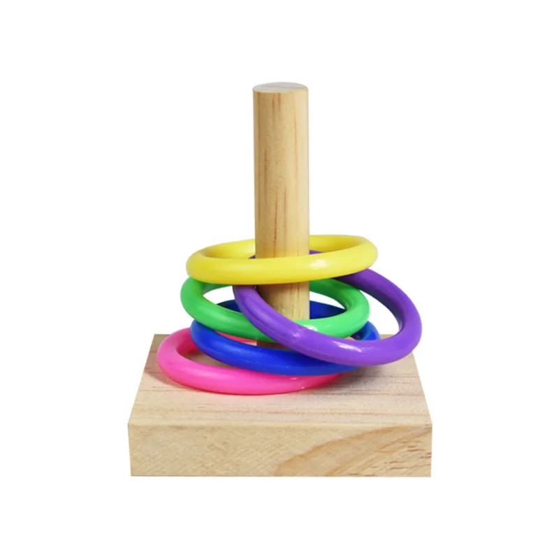 Bird Training Toys Set Wooden Block Puzzle Toys For Parrots Colorful Plastic Rings Intelligence Training Chew Toy Bird Supplies - Image 9