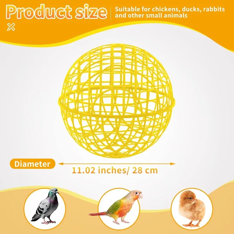 30cm Yellow Cage Movable Plastic Rolling Ball, Suitable for Birds Outdoor Farms Portable Round Safety, and Can Prevent Dog Bites - Image 6