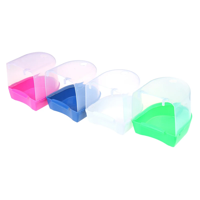 Plastic Bird Water Bath Box Bathtub Parrot For Parakeet Hanging Bowl - Image 2