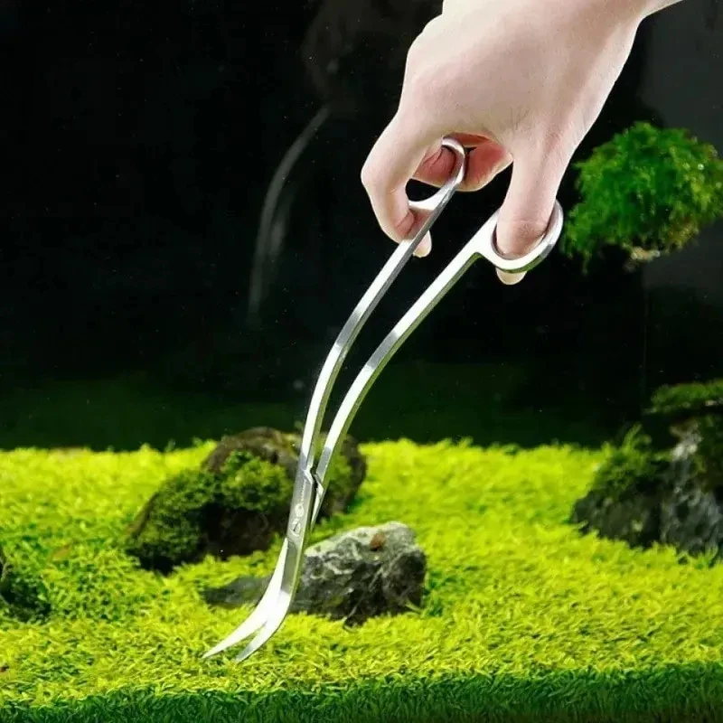 Aquarium Scissors,Extra Long Stainless Steel Cleaning Tool,Fish Tank Aquascape Tool - Image 4