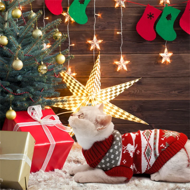 Cute Cat Sweater Costume Winter Warm Pet Clothes for Cats Katten Sphynx Pullover Mascotas Clothing Gatos Products for Animals - Image 5