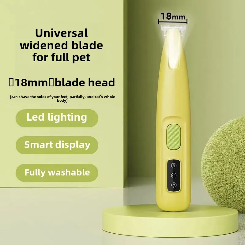 New Dog Paw Trimmer with LED Light Fully Waterproof Pet Hair Trimmer with LED Display Dog Clippers for Grooming 18mm Widen Blade - Image 8