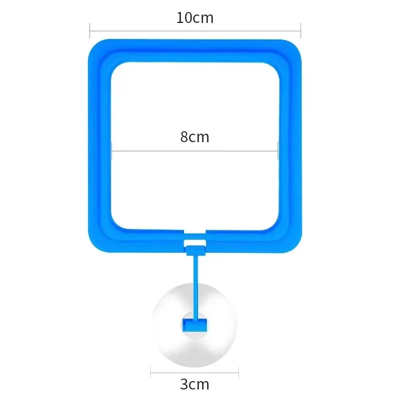 Aquarium Feeding Ring Fish Tank Station Floating Food Tray Feeder Square Circle Accessory Fish Foods Feeder Suction Cup Black - Image 6