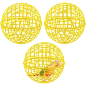30cm Yellow Cage Movable Plastic Rolling Ball, Suitable for Birds Outdoor Farms Portable Round Safety, and Can Prevent Dog Bites