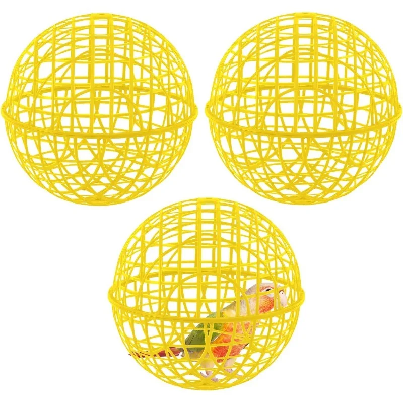 30cm Yellow Cage Movable Plastic Rolling Ball, Suitable for Birds Outdoor Farms Portable Round Safety, and Can Prevent Dog Bites
