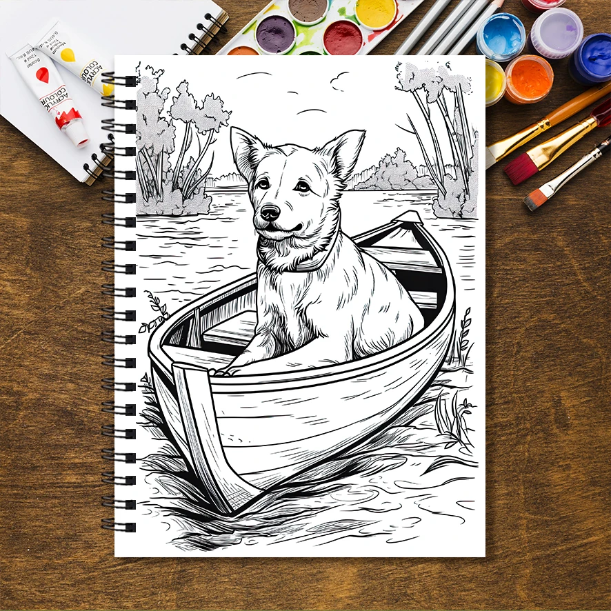Lively Dogs Adult Coloring Book - 8.3x 11.2 Inch 32 Page Coloring Book - Helps Reduce Stress and Ease Emotions - Image 6
