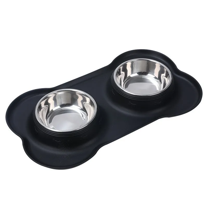 Stainless Steel Pet Dog Feeder Silicone Anti-spill Cats Dog Double Bowl Pet Feeding Drinking Water Bowls Dog Food Dispenser - Image 8