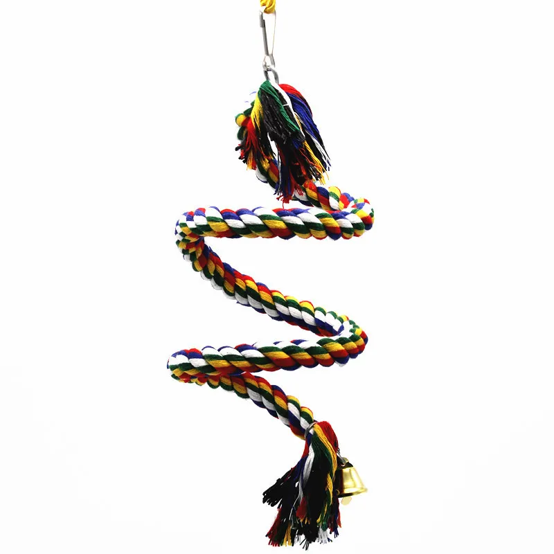 1pc Parrot Bird Toy Hanging Braided Rope Pet Stand Training Accessories,Bird Cage Accessories Swing Toy - Image 7