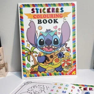 Lilo & Stitch Coloring Book Cute Alien Dog Coloring Book with Stickers, Educational Toddler Drawing Board for Preschool Learning