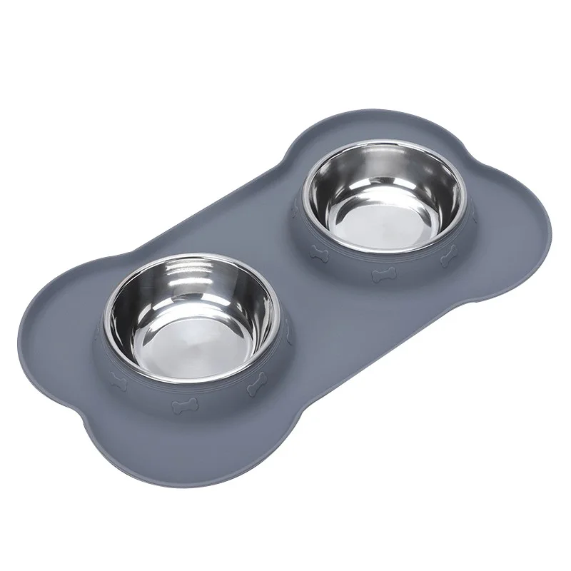 Stainless Steel Pet Dog Feeder Silicone Anti-spill Cats Dog Double Bowl Pet Feeding Drinking Water Bowls Dog Food Dispenser - Image 9