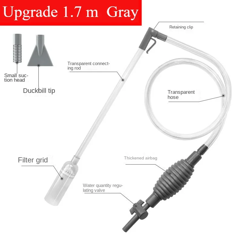 Siphon Pump with Filter Nozzle Fish Tank Water Changer Air Pump Cleaning Accessorie Handheld Aquarium Gravel Cleaner Vacuum Tool - Image 8