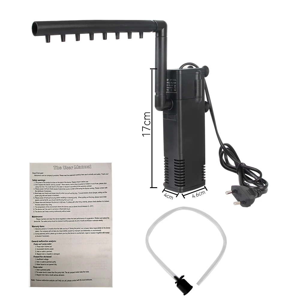 Low Level Water Submersible Water Filter Pump Aquarium Fish Tank Oxygen Increasing Pump Turtle Tank Filter EU Plug - Image 8