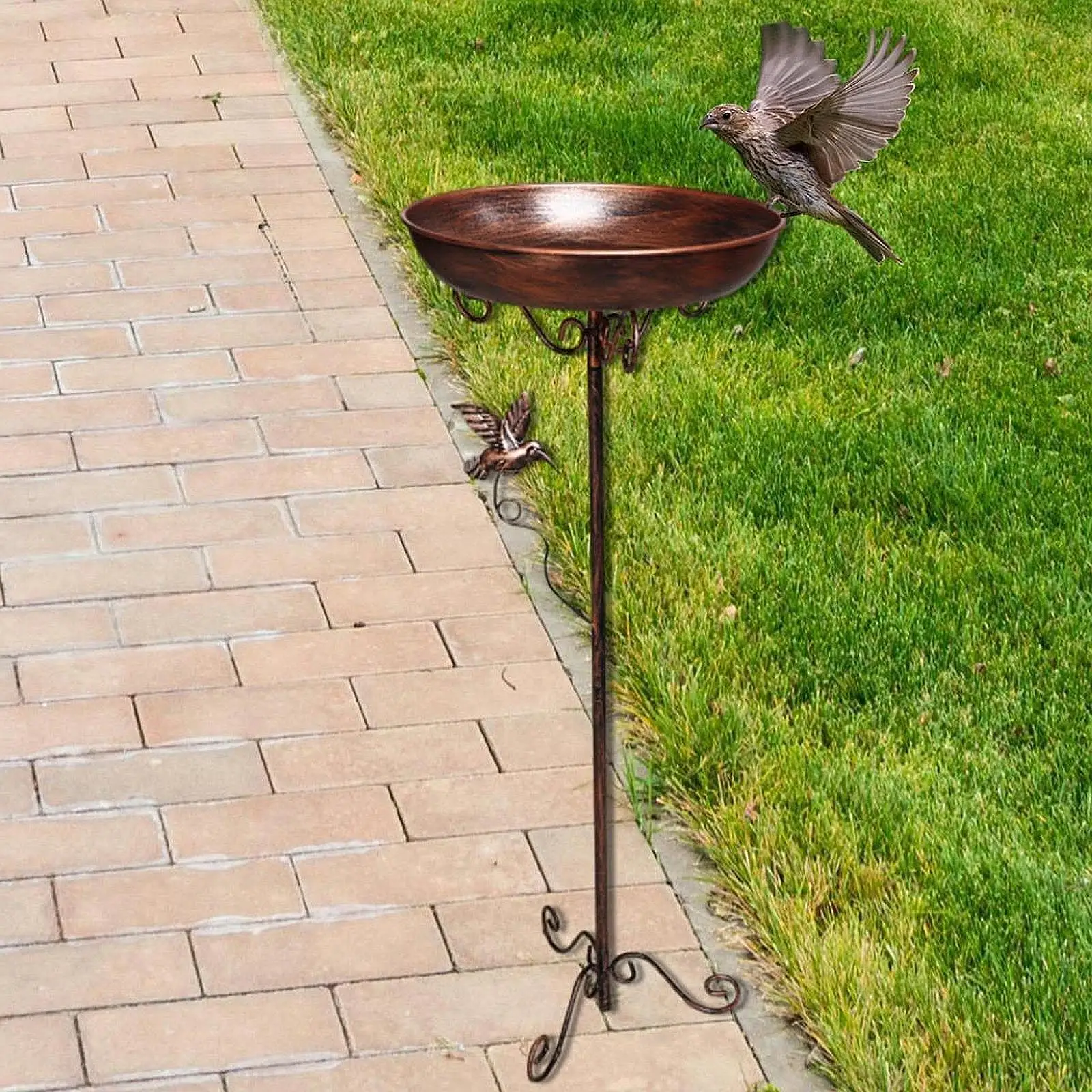 Bird Feeder Tray Outdoor Water Bowl Attracting Birds Park Bird Bath Bowl