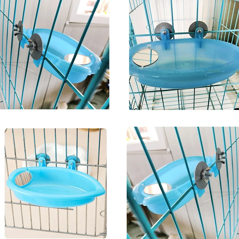 Mirror Bird Bath Bird Bath Box Pet Cage Bathtub Shower Supplies Bird Feeder Bird Supplies Birdcage Accessories Parrot Bath Box - Image 4