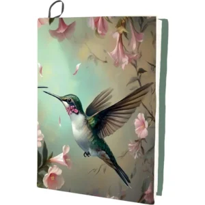 Hummingbird Stretchable Book Cover Flower Washable Reusable Large Nylon Book Protector Elastic Notebook Wraps Suitable