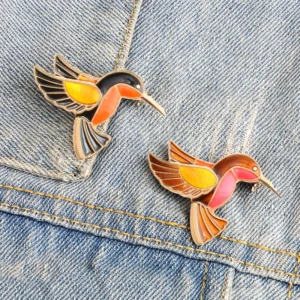 Vintage Jewelry Brooches for Women Colorful Enamel Pins Metal Birds Cute Broach Bird Hummingbird Badge High Quality Accessories