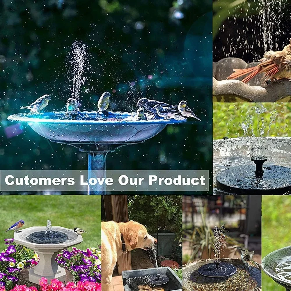 Solar Water Fountain - Mini Solar-Powered, Pool/Pond Waterfall Fountain, Outdoor Garden Decoration & Bird Bath Supplies - Image 4
