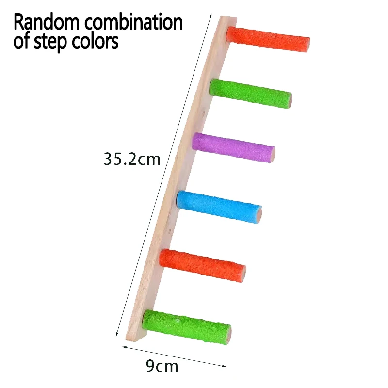 4/6/8 Step Bird Climbing Ladder Parrot Toy Ladder Bird Interaction Fun Climbing Toys Wooden Exercise Rack - Image 8