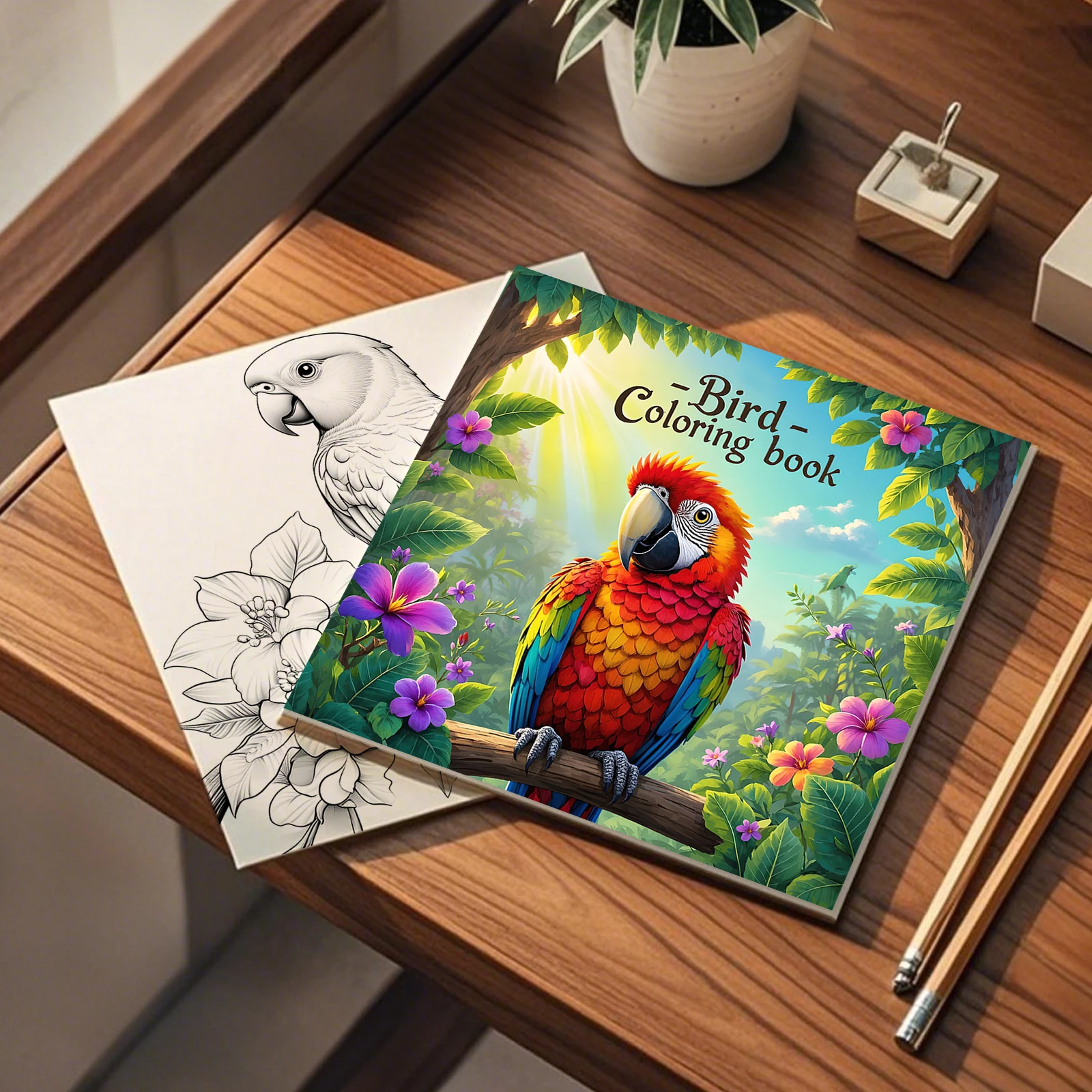 Bird Coloring Book Children's Educational Relaxation Gift Happy Growth Learn While Painting Adult Stress Relief Relaxtion Book - Image 3