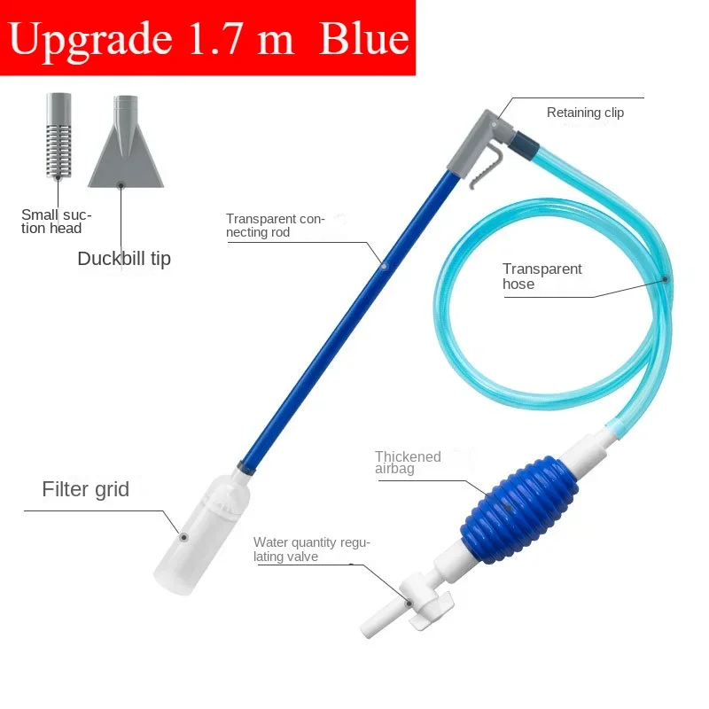 Siphon Pump with Filter Nozzle Fish Tank Water Changer Air Pump Cleaning Accessorie Handheld Aquarium Gravel Cleaner Vacuum Tool - Image 9