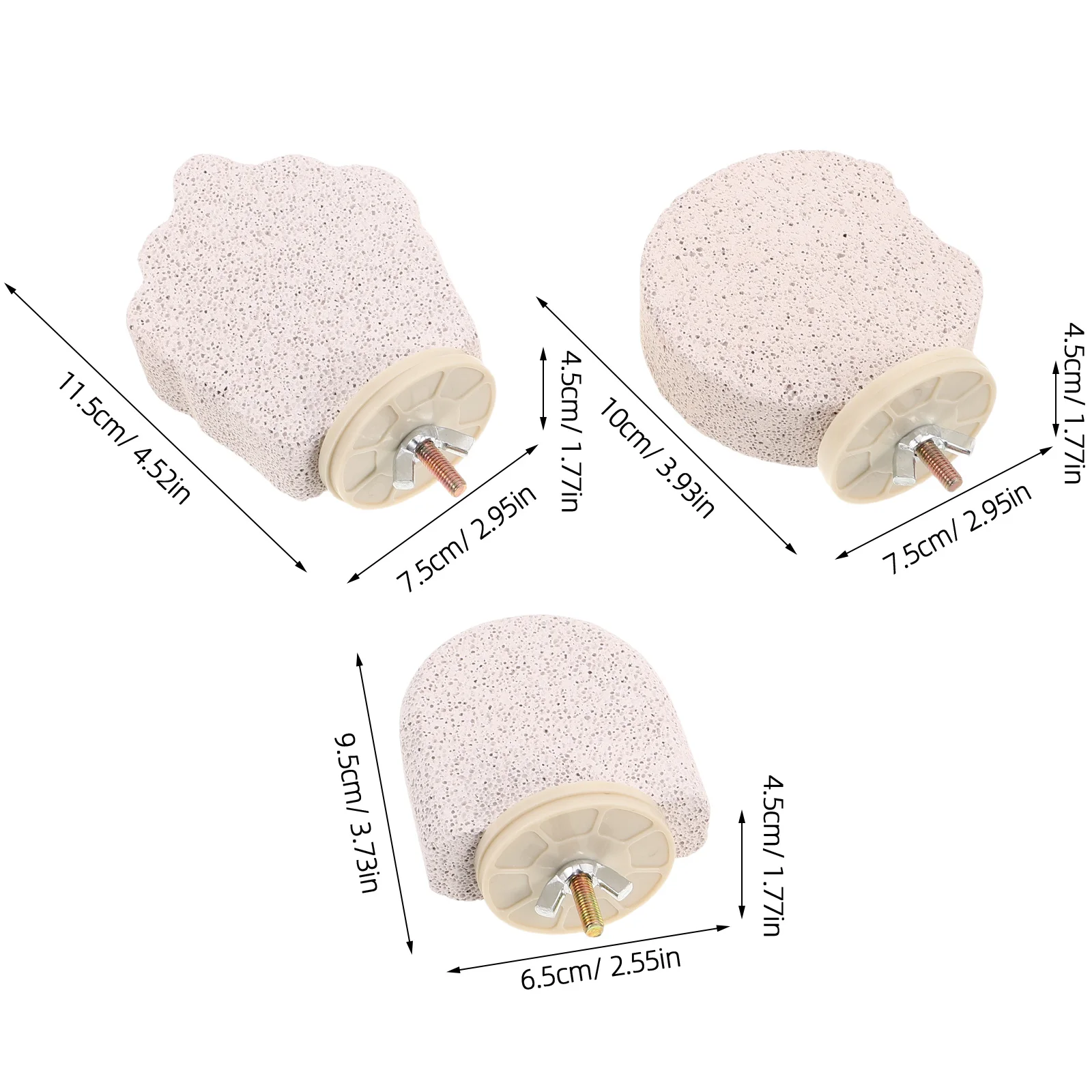 3Pcs Parrot Beak Grinding Stone Stand Volcanic Calcium Perch Natural Foot Claws Trimmer Bird Cage Platform for Cockatiel Conure - Image 5